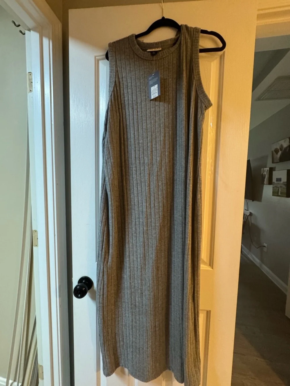 Universal Thread Sleeveless Ribbed Maxi Dress in Gray - Picture 1 of 2